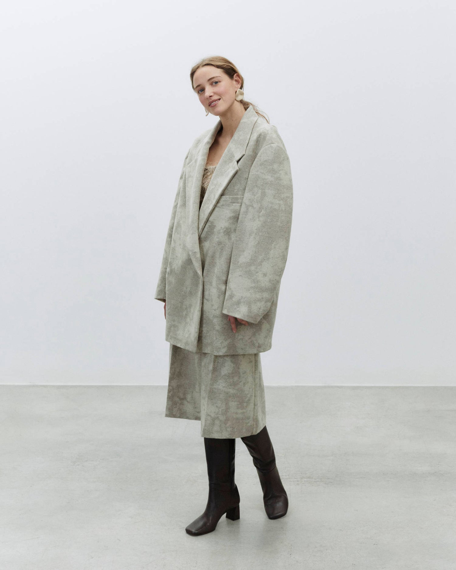 MAXI BLAZER SCRAPED WOOL