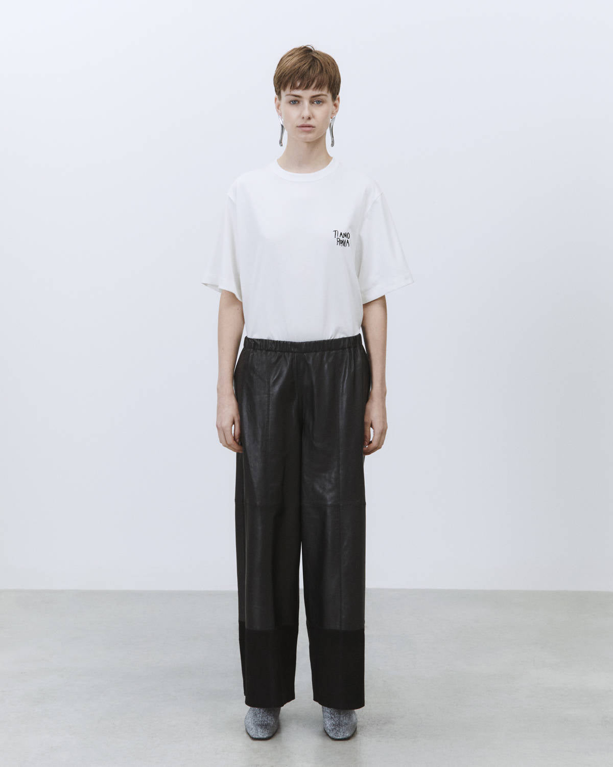 PANTALONE IN PELLE E SUEDE