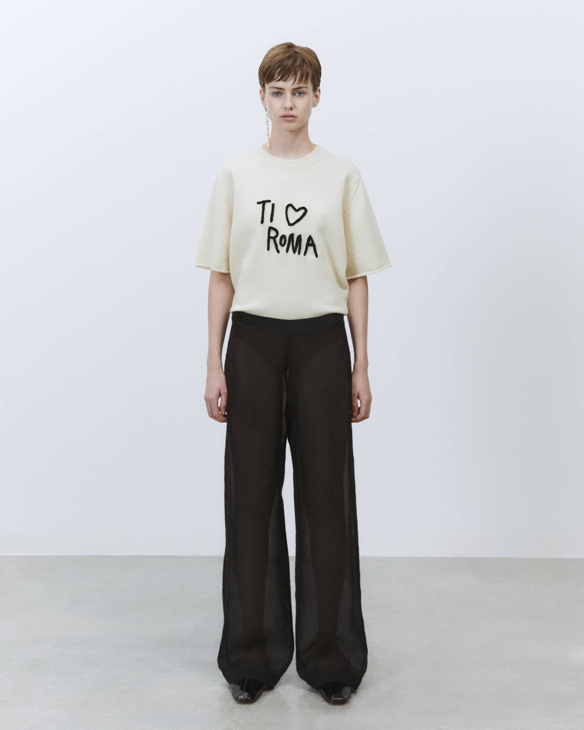 PANTALONE IN ORGANZA EFFETTO FRANGIA