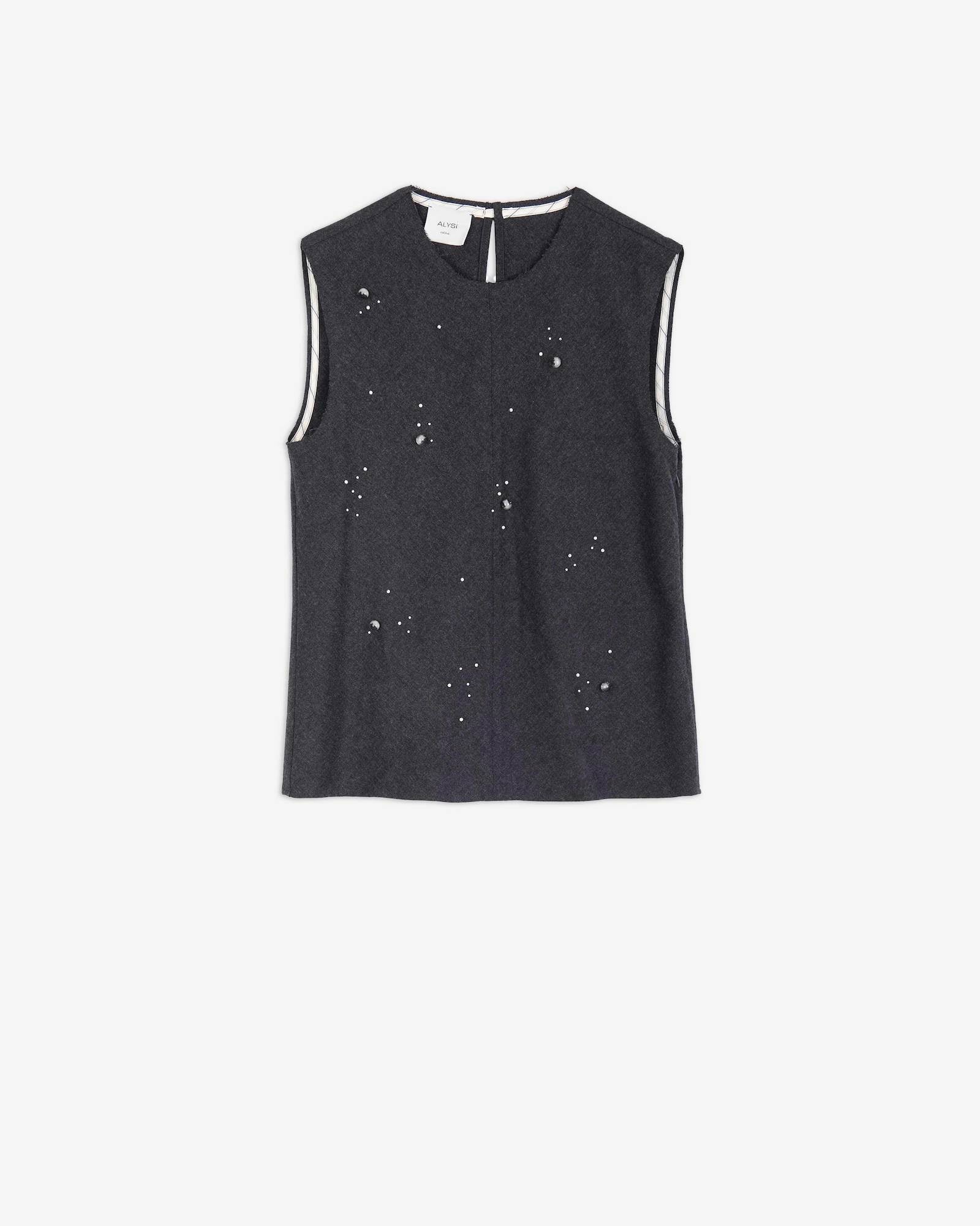 TOP FLANELLA CON RICAMO