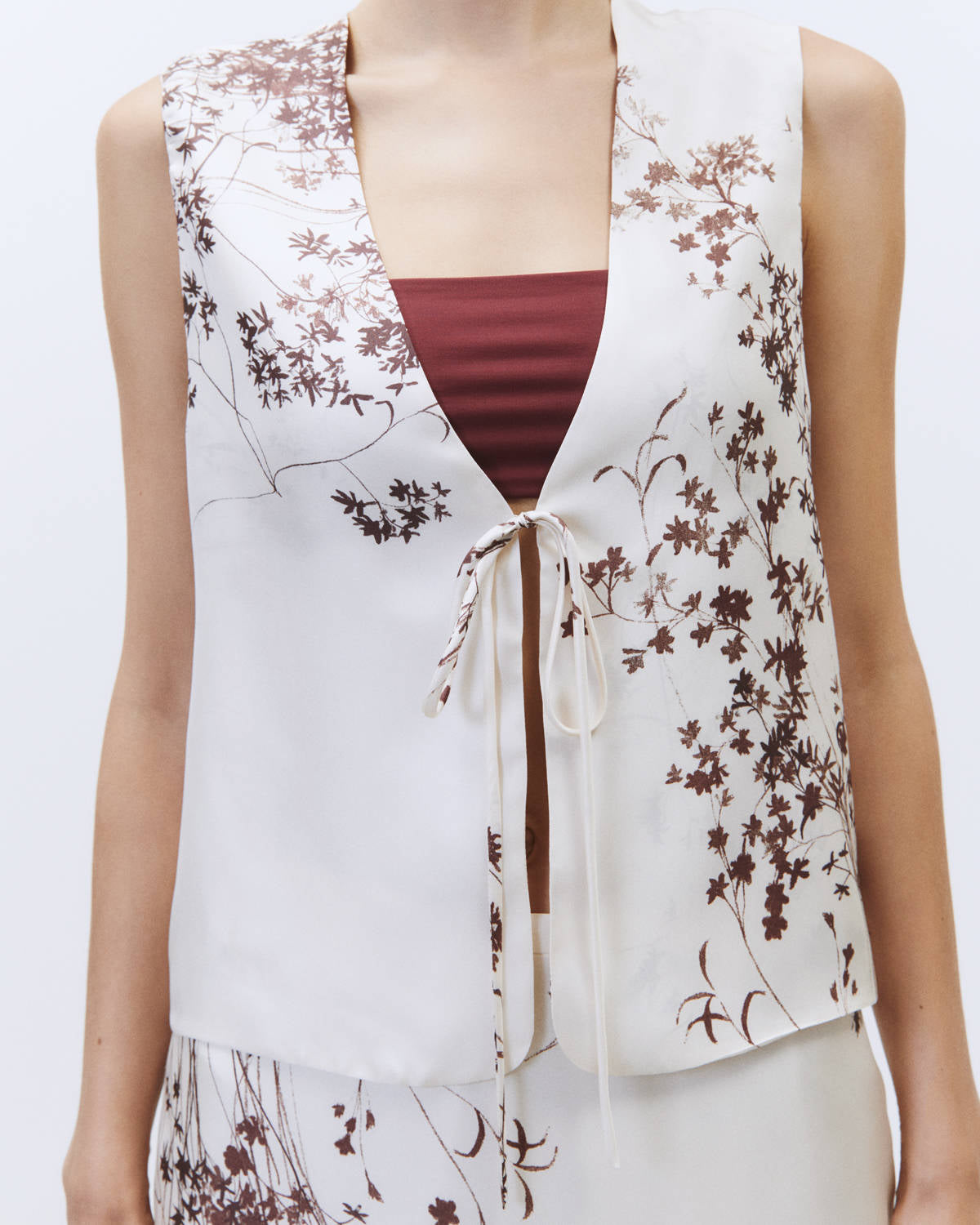 BLUSA GILET SETA STAMPATA