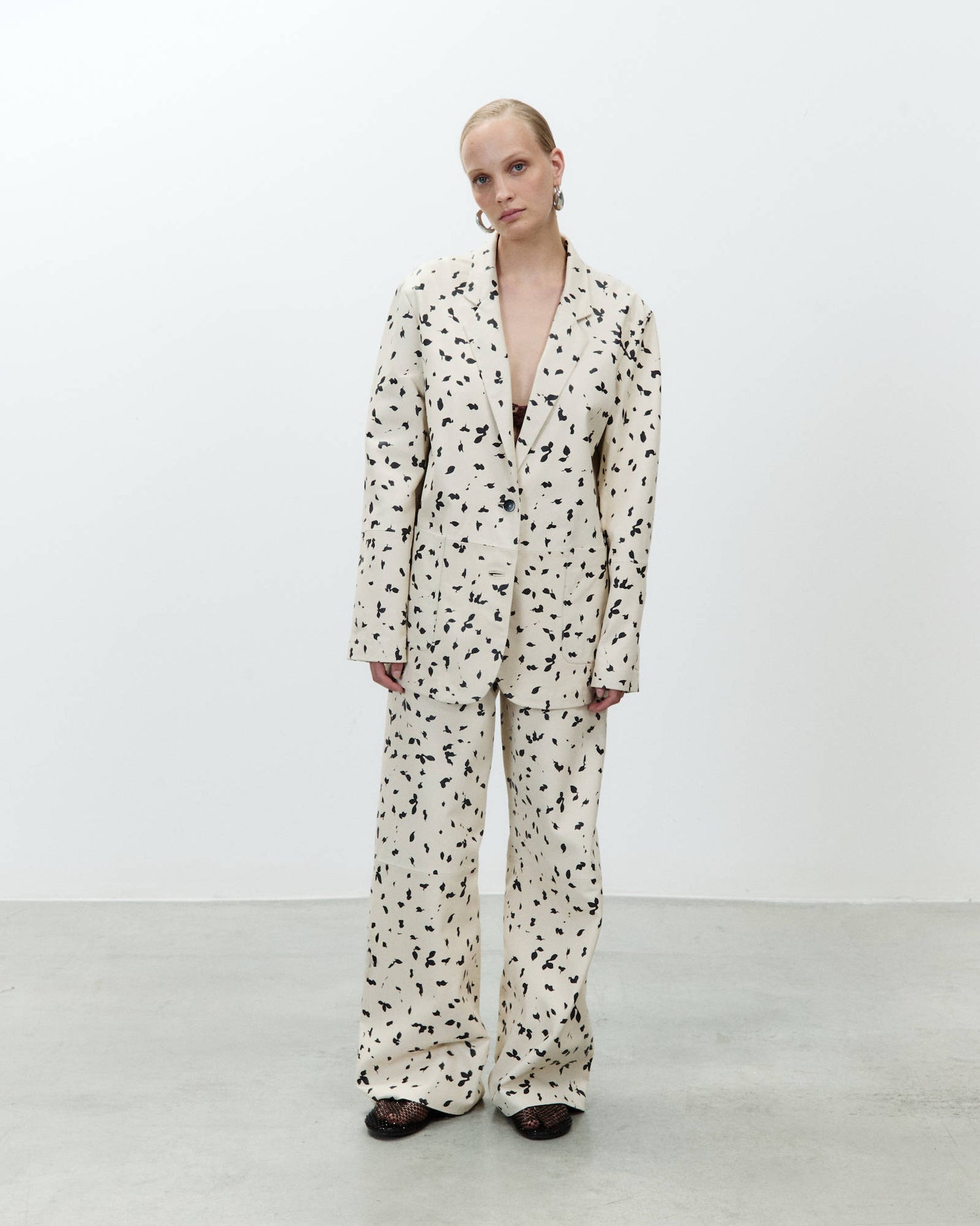 BLAZER IN PELLE STAMPATA