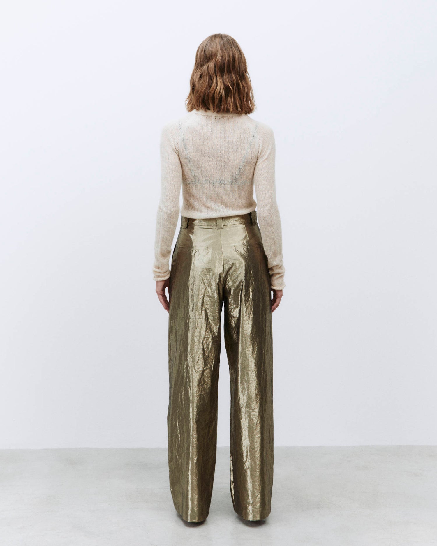 PANTALONE WIDE LEG SHINY