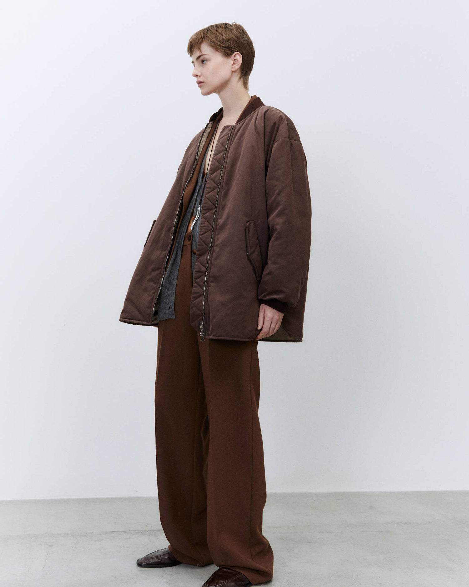 SOFT TOUCH NYLON SHIRT BOMBER JACKET