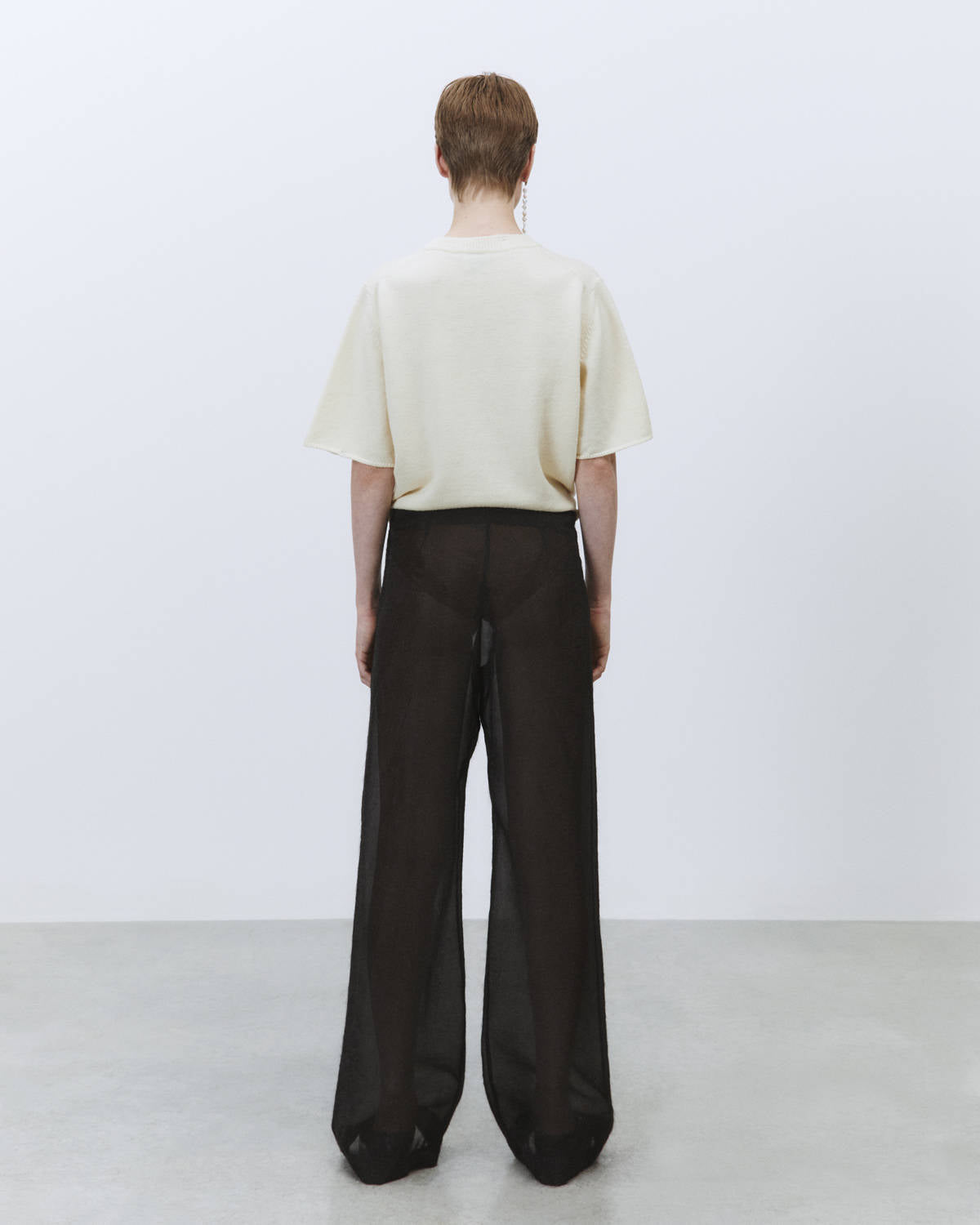 PANTALONE IN ORGANZA EFFETTO FRANGIA