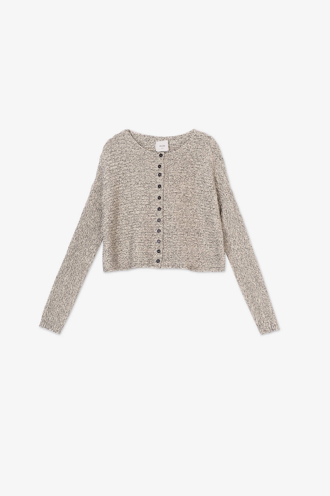 CARDIGAN CROPPED IN MAGLIA GRAINY