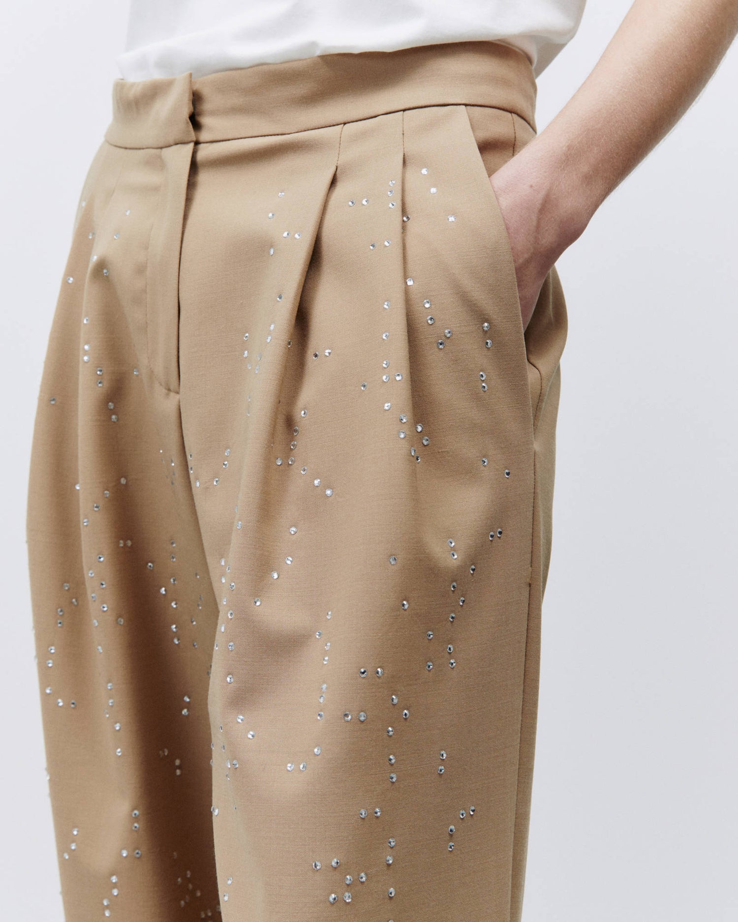 PANTALONE WIDE LEG CON STRASS