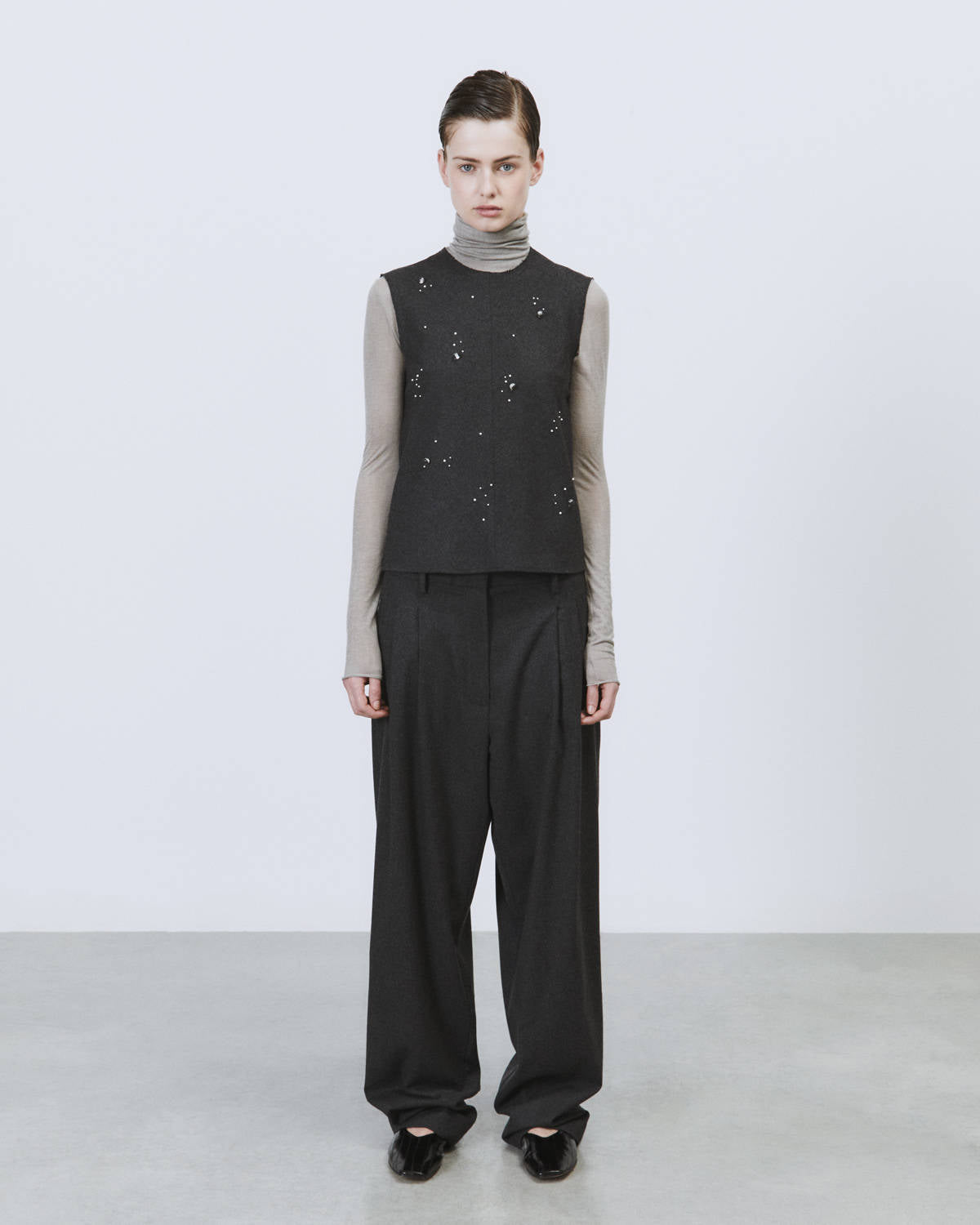 TOP FLANELLA CON RICAMO