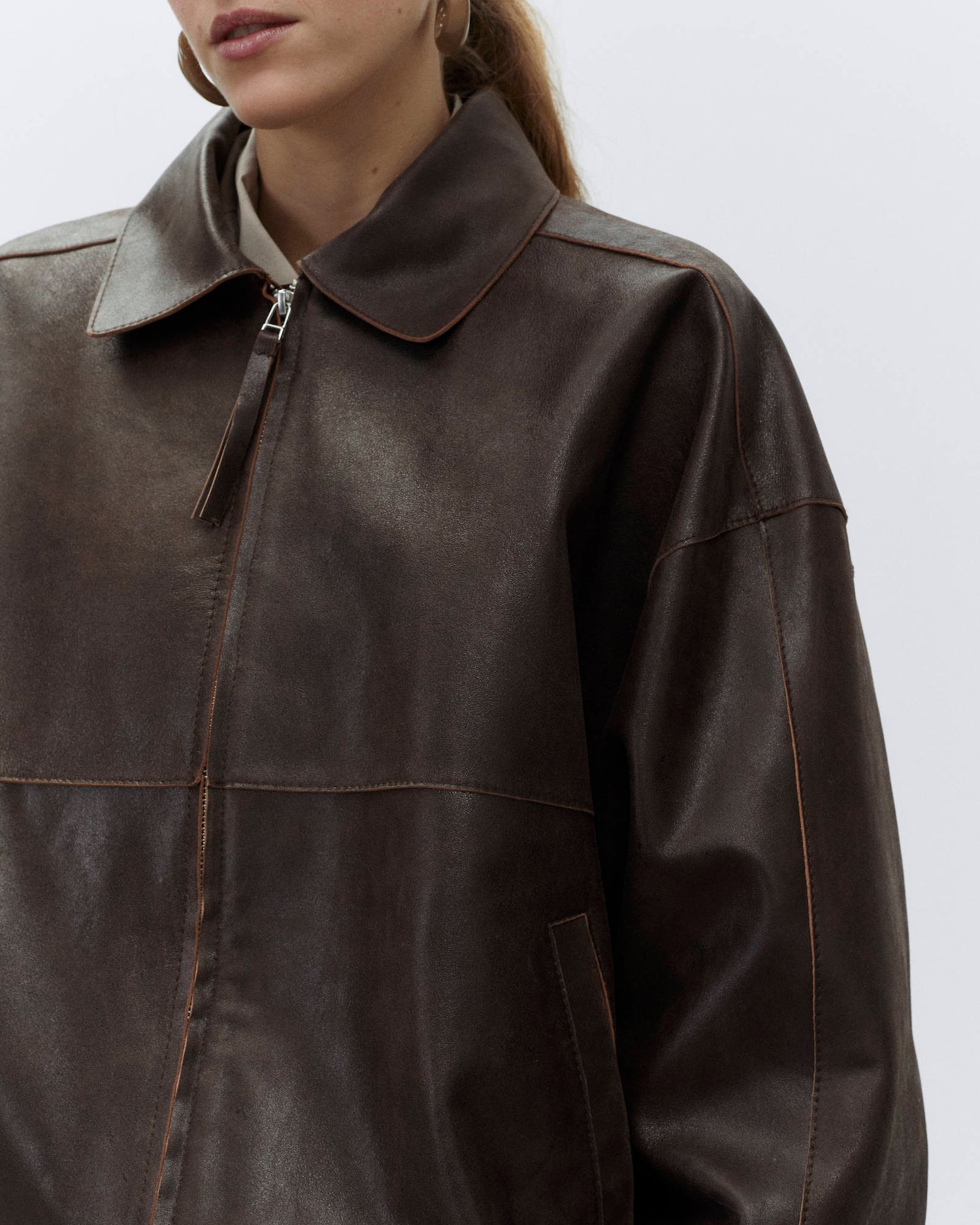 HEAVY LEATHER BOMBER