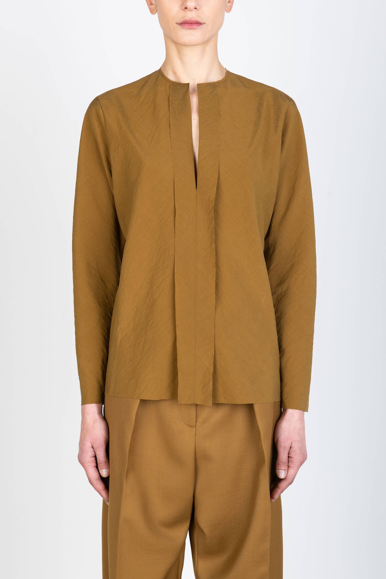 BLUSA TELA DI SETA CON VOLANT