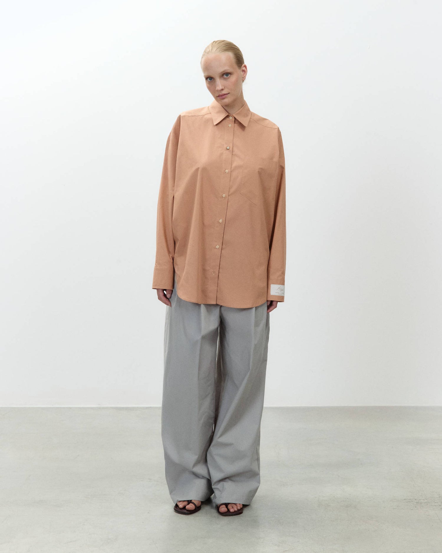 CAMICIA OVERSIZE IN POPELINE