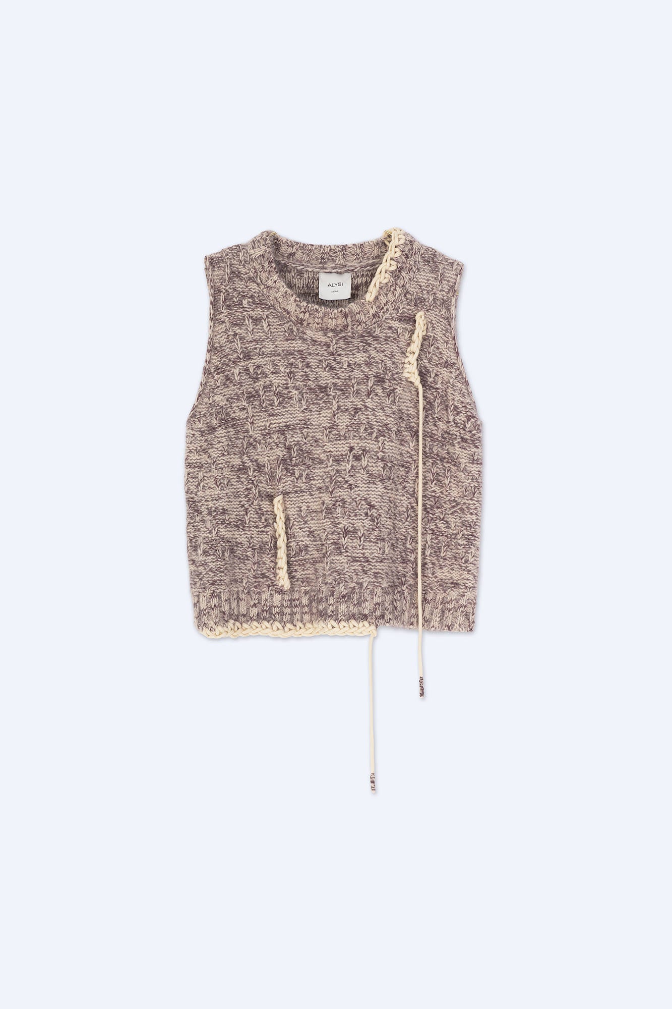 GILET IN MAGLIA ANGORA DETTAGLIO RICAMO