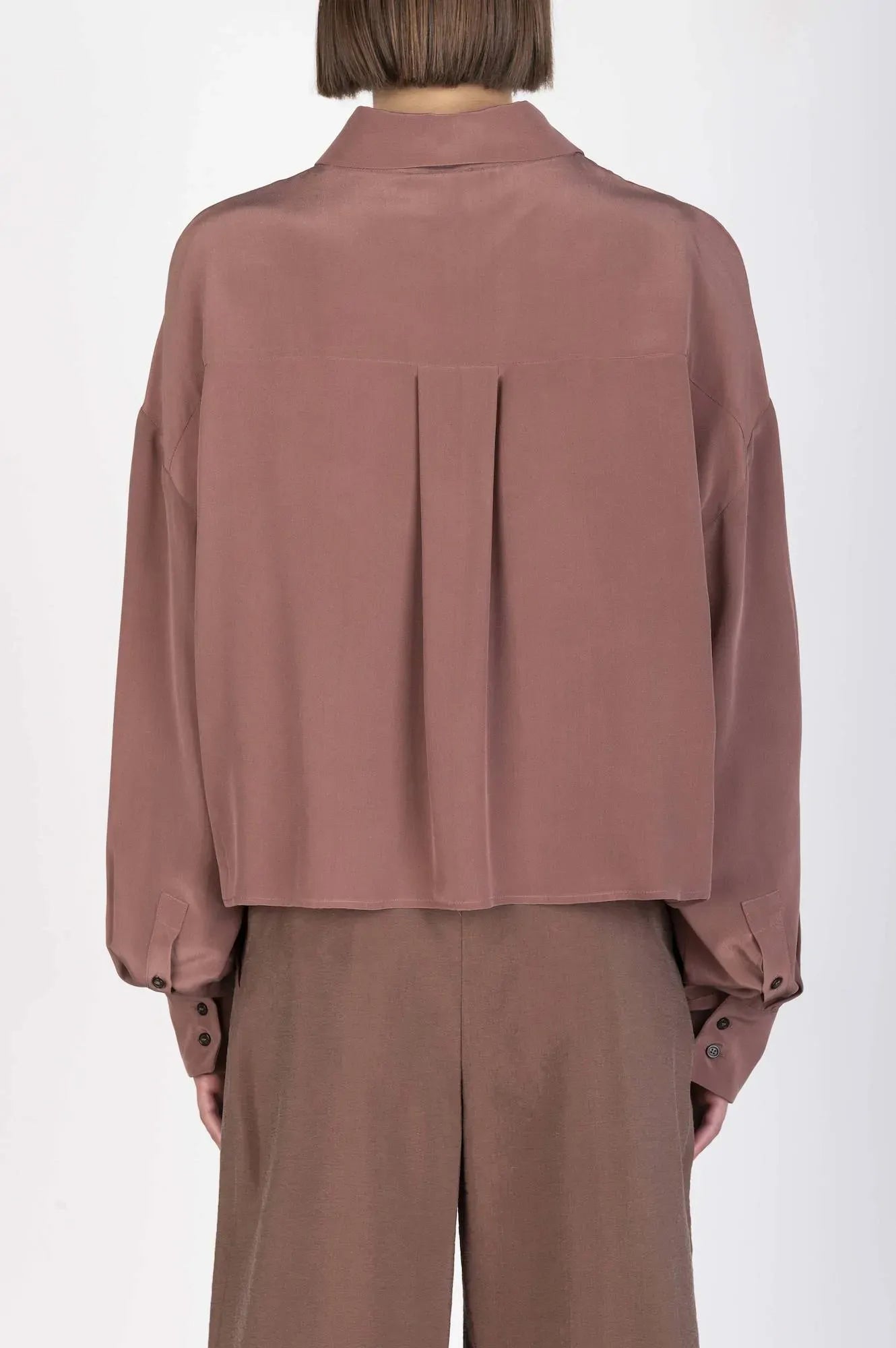 CAMICIA CROPPED IN SETA