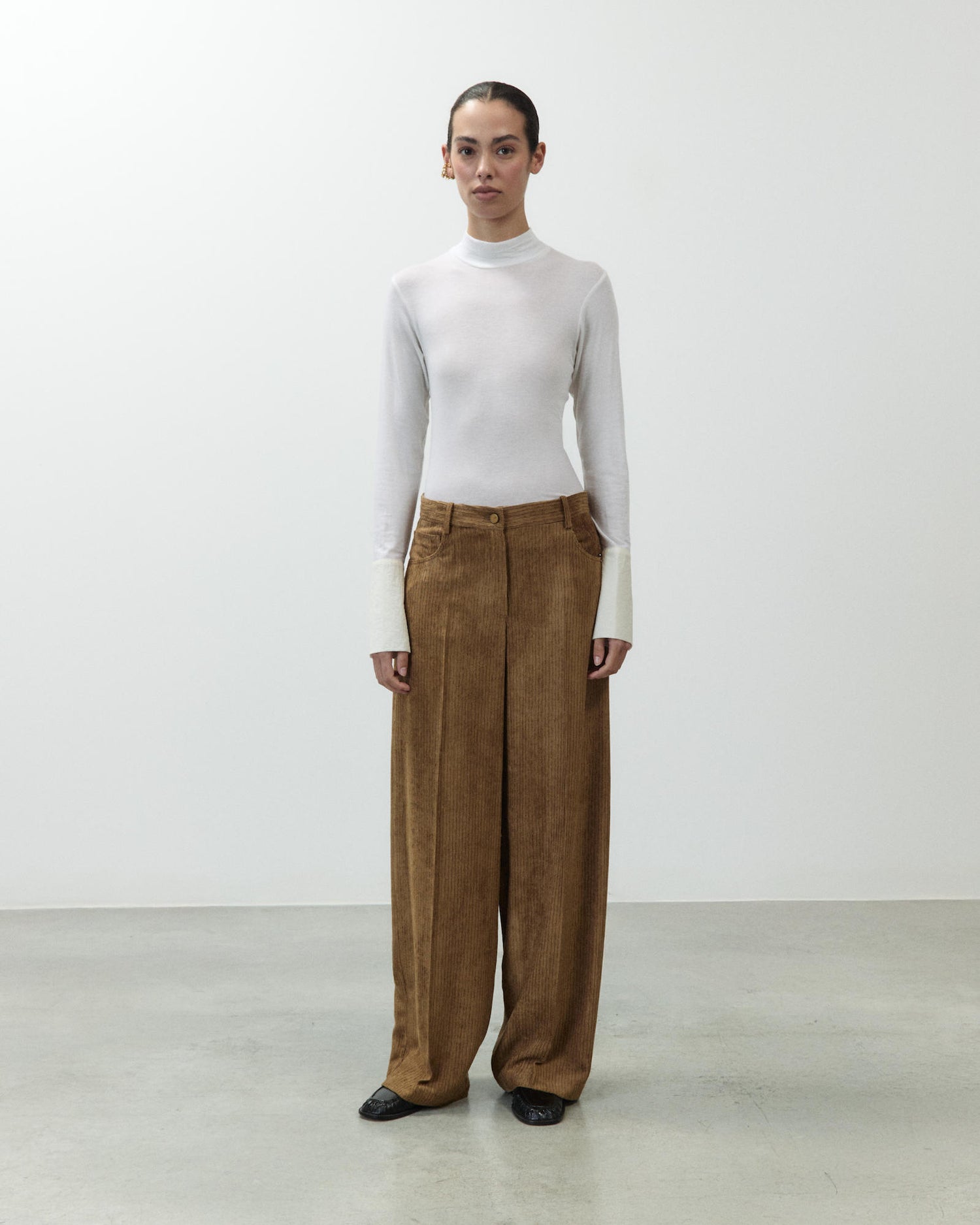 PANTALONE WIDE LEG IN VELLUTO