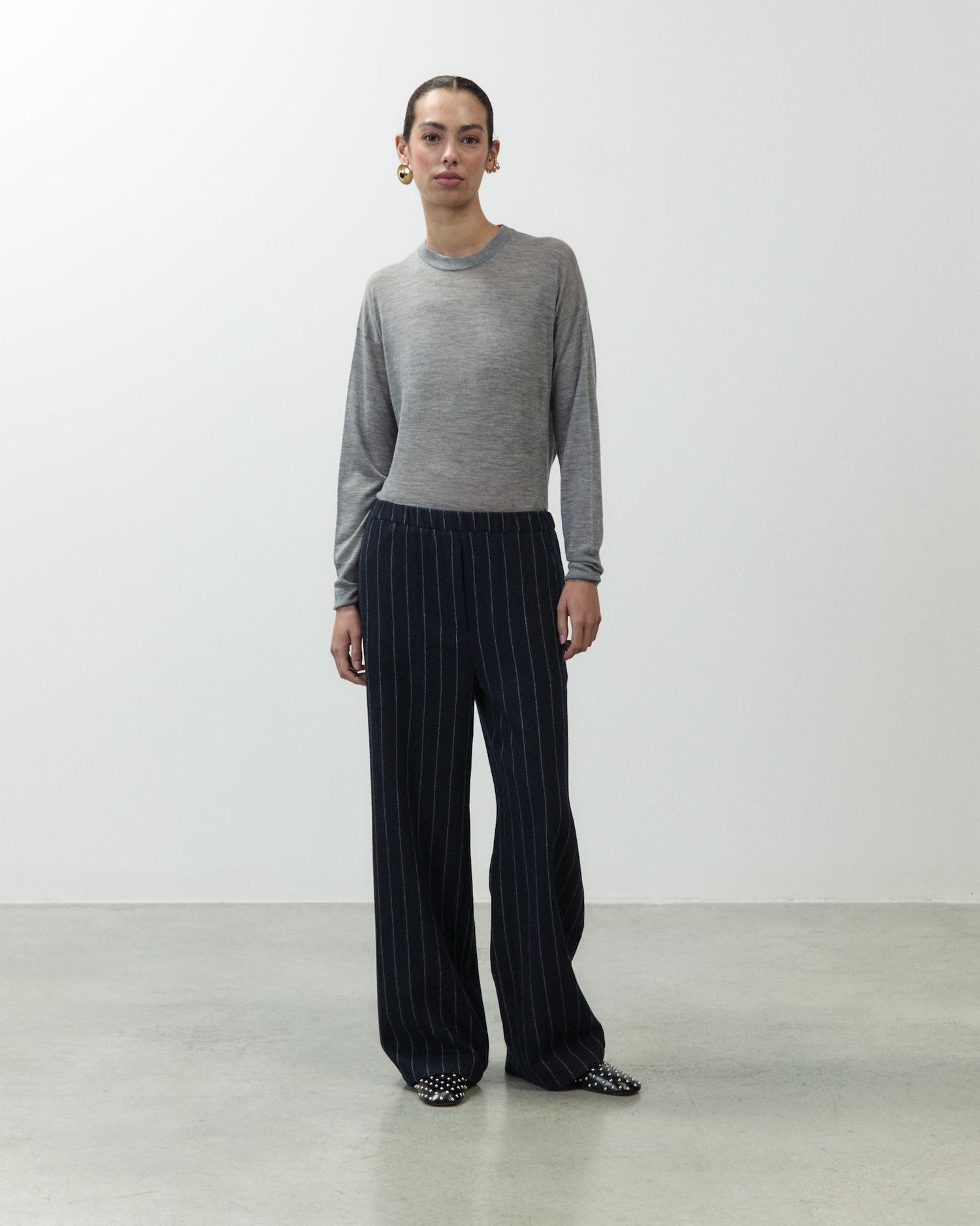 PANTALONE GESSATO IN LANA
