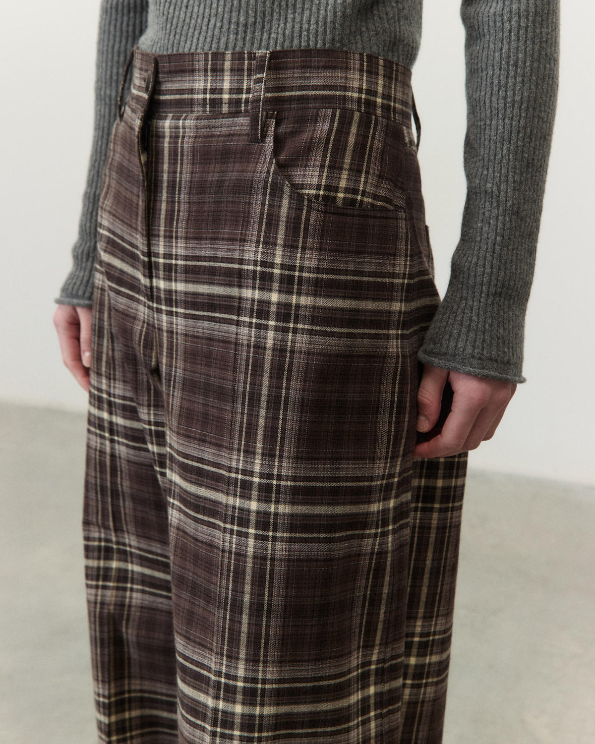 PANTALONE WIDE LEG  A QUADRI