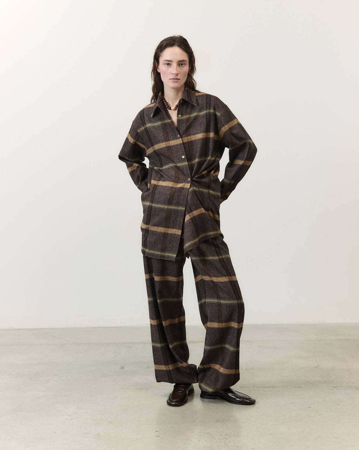 CAMICIA FLANELLA QUADRI ASIMMETRICA