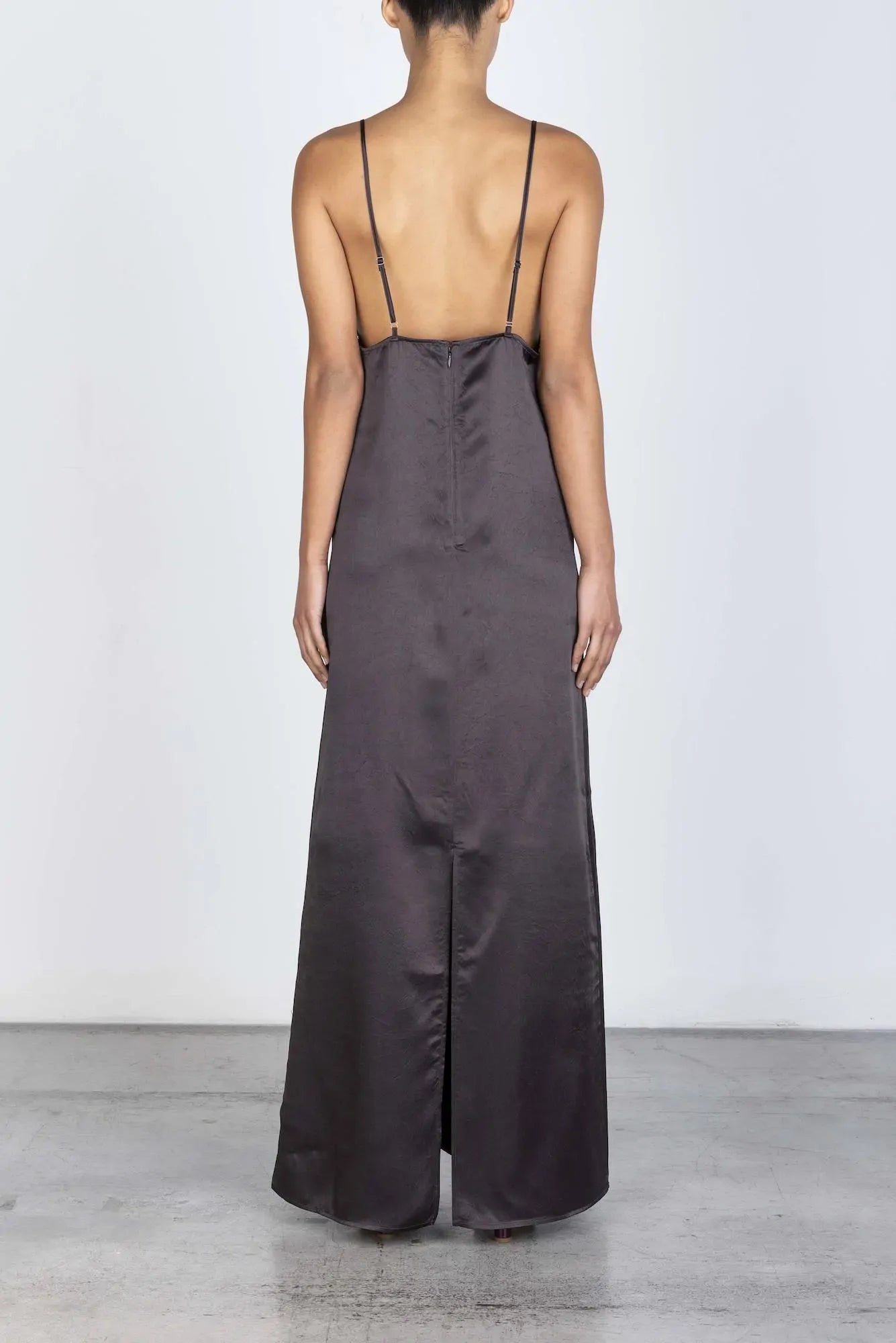 SLIP DRESS IN SATIN E PIZZO