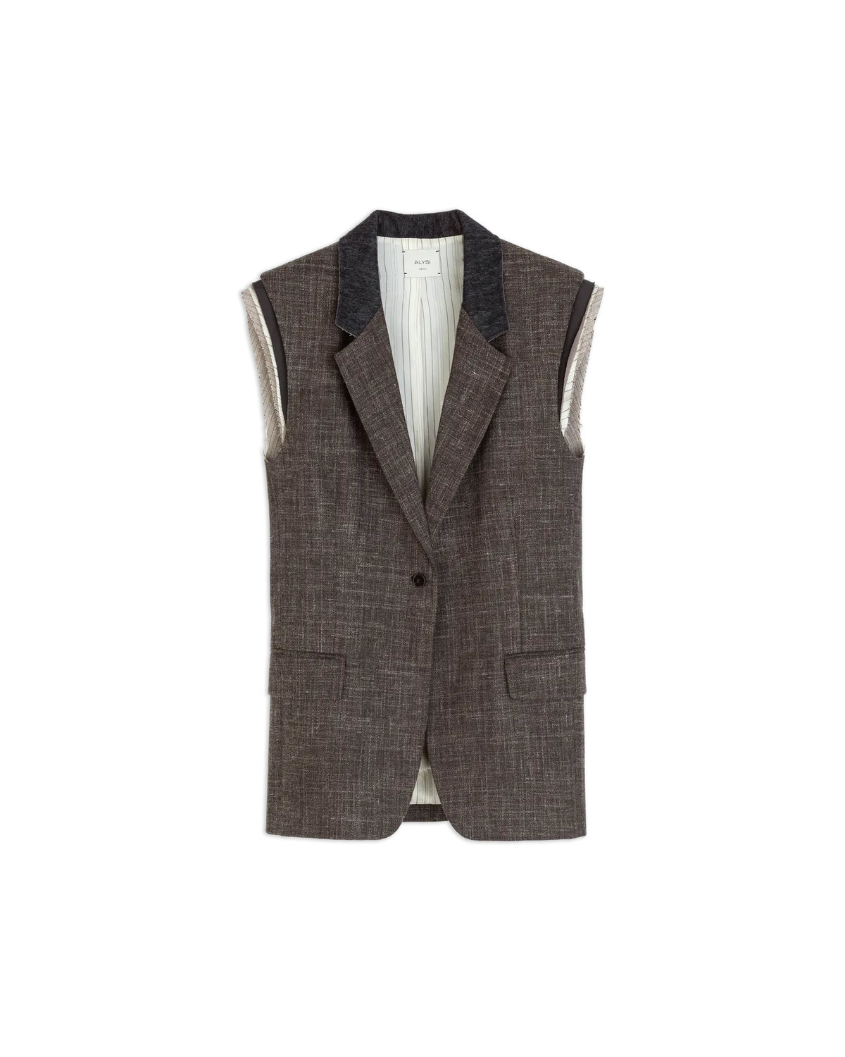GILET IN LANA MONOPETTO