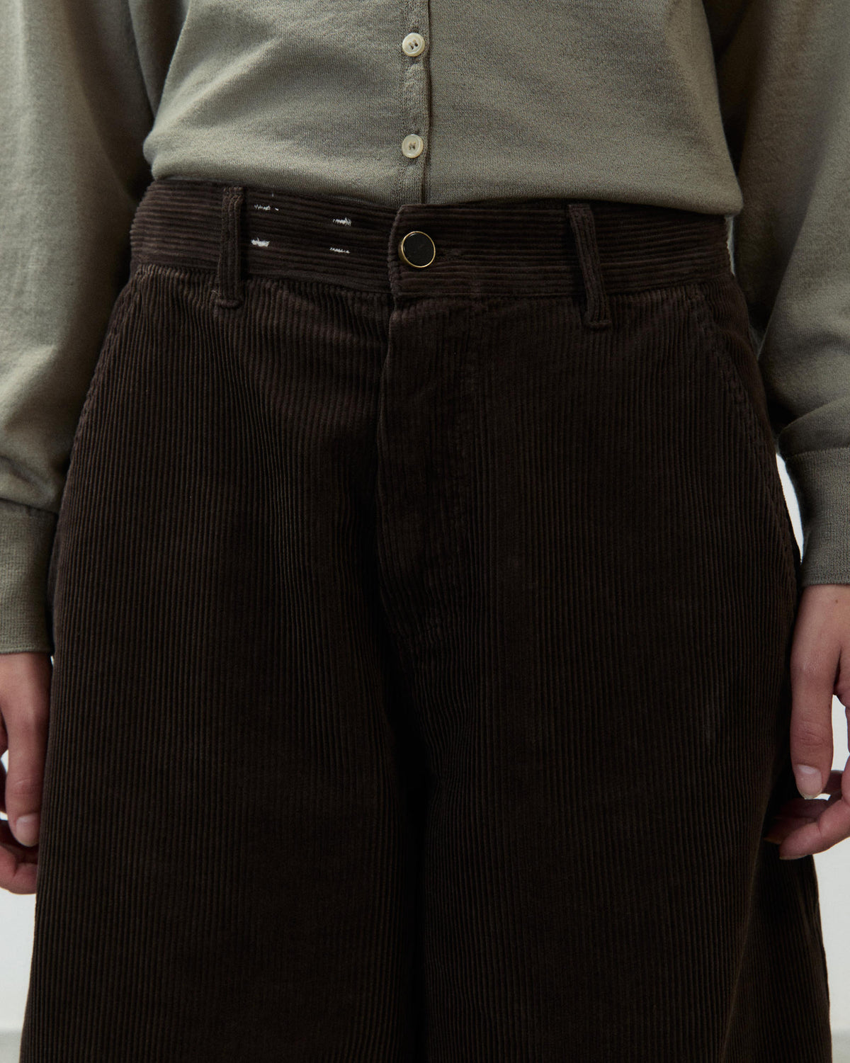 PANTALONE BARREL IN VELLUTO A COSTE