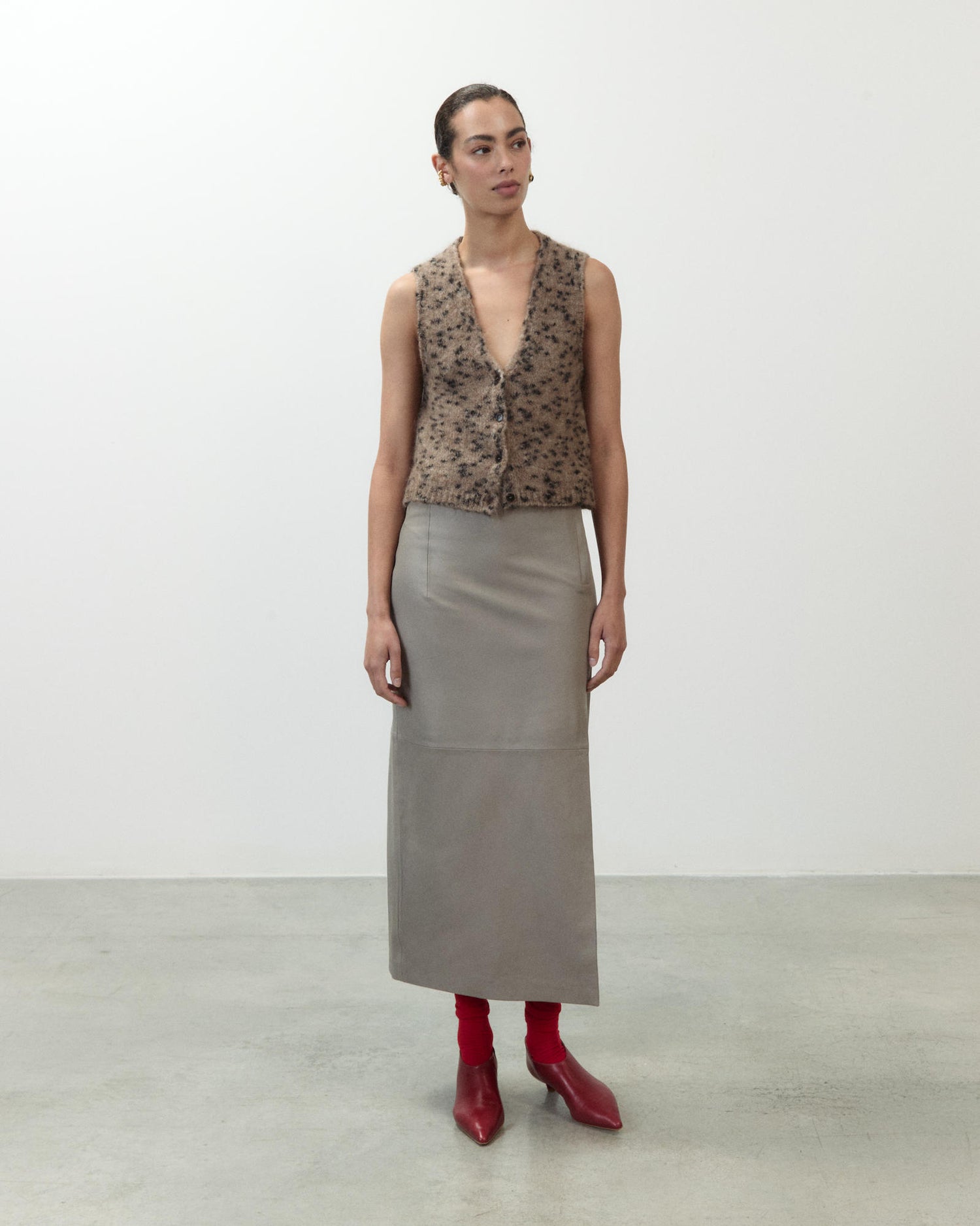 GILET IN MOHAIR MELANGE