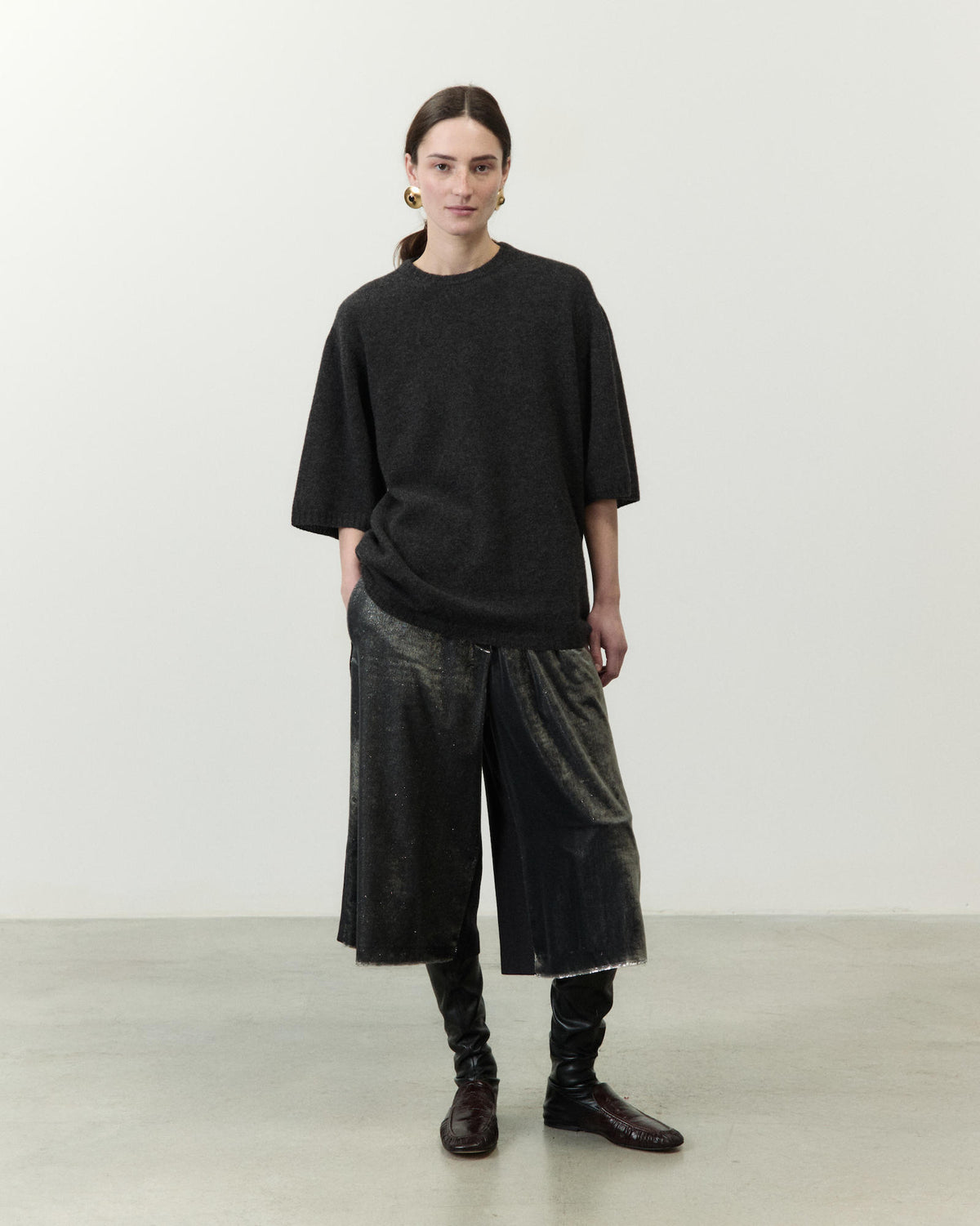 T-SHIRT IN MAGLIA MISTO CACHEMIRE