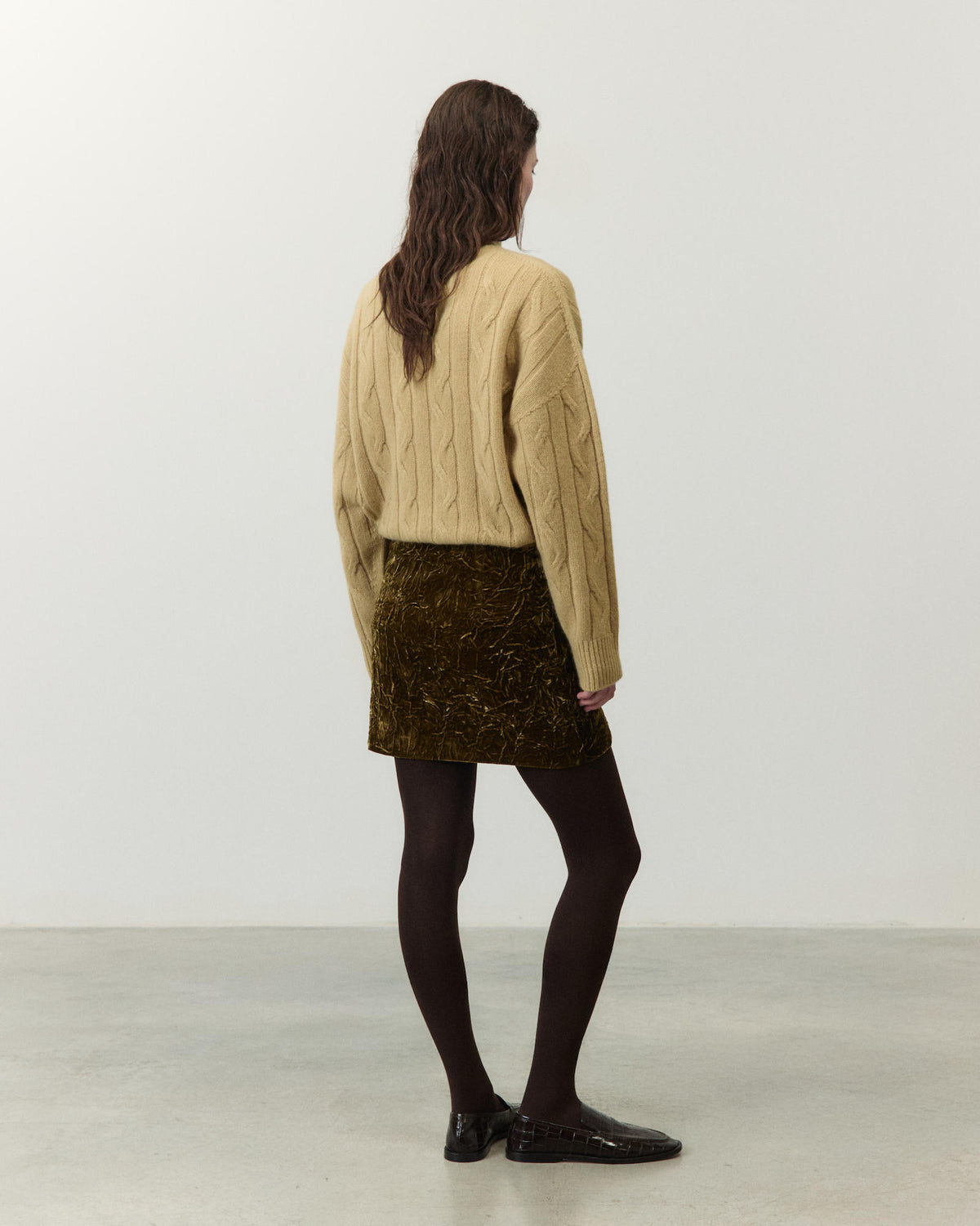PULLOVER COLLO ALTO TRECCE
