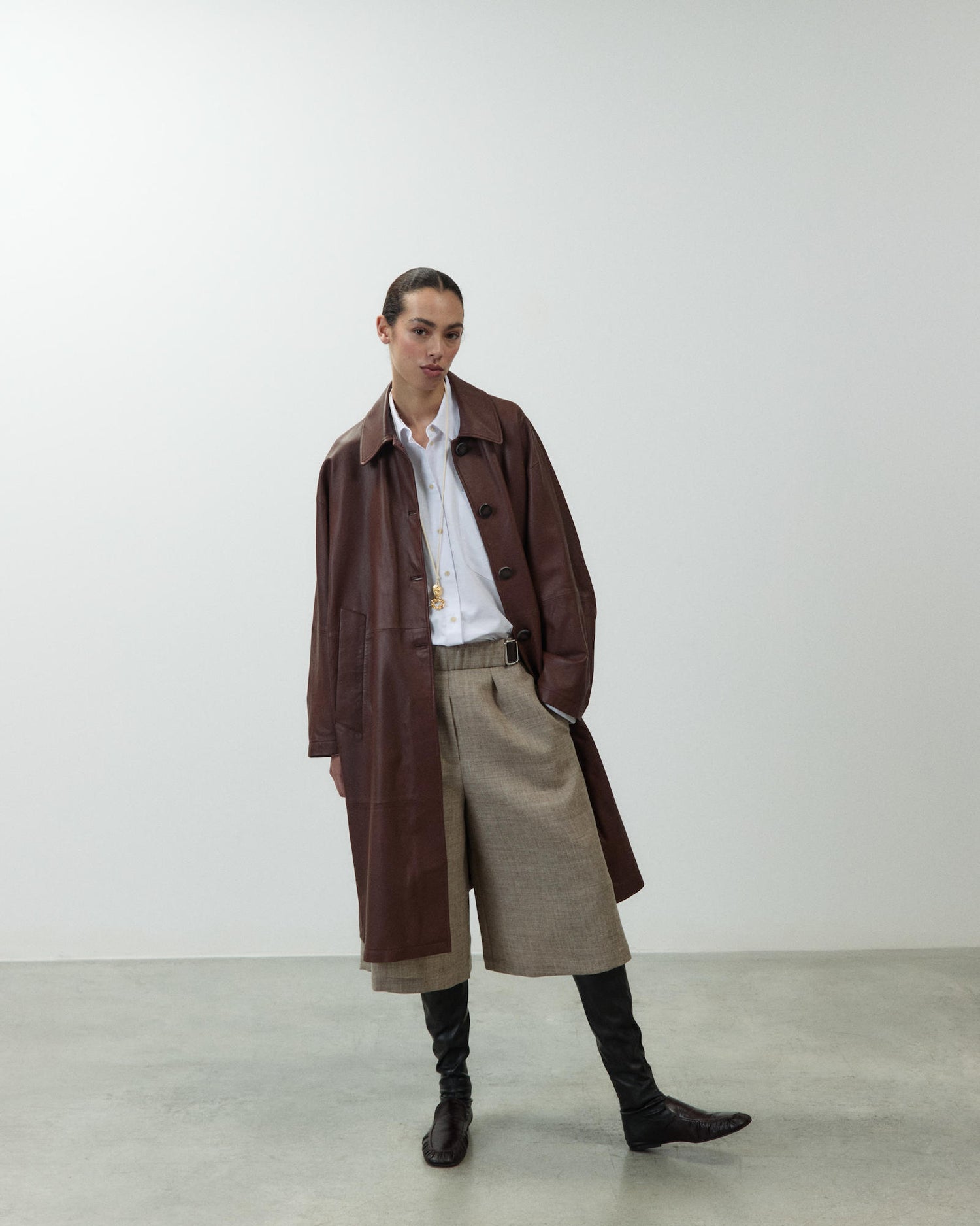 CAPPOTTO CABAN IN PELLE