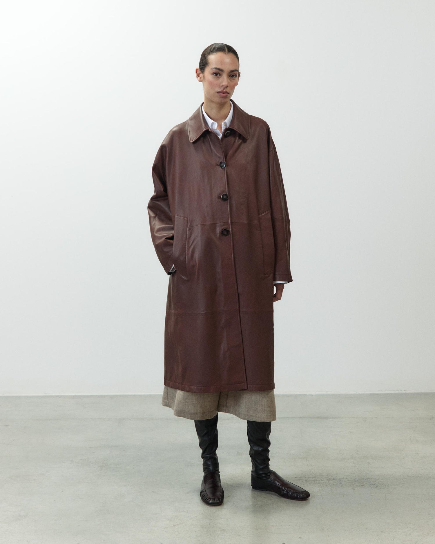 CAPPOTTO CABAN IN PELLE
