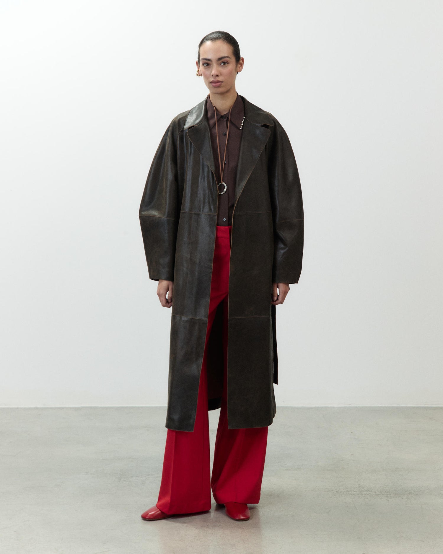 CAPPOTTO LUNGO IN PELLE