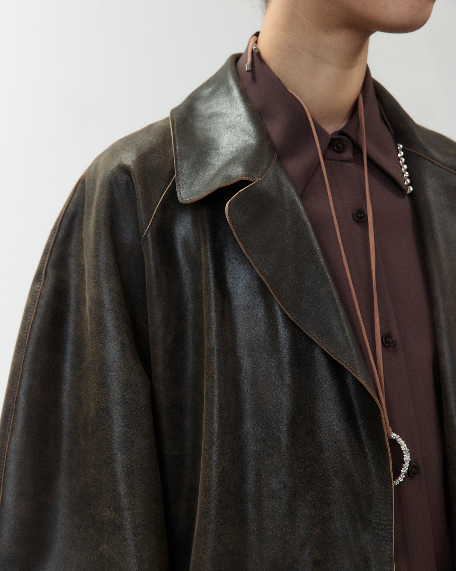 CAPPOTTO LUNGO IN PELLE