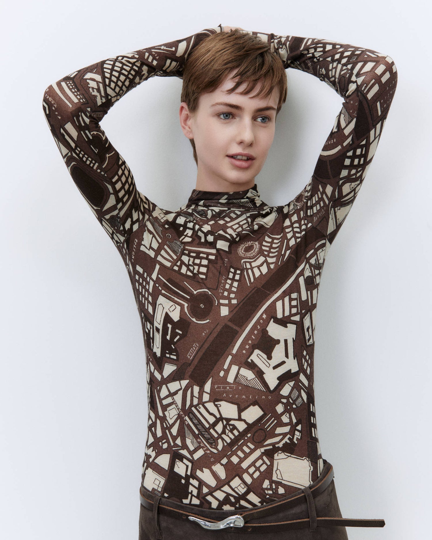 MAGLIA IN JERSEY STAMPATO ROME MAP