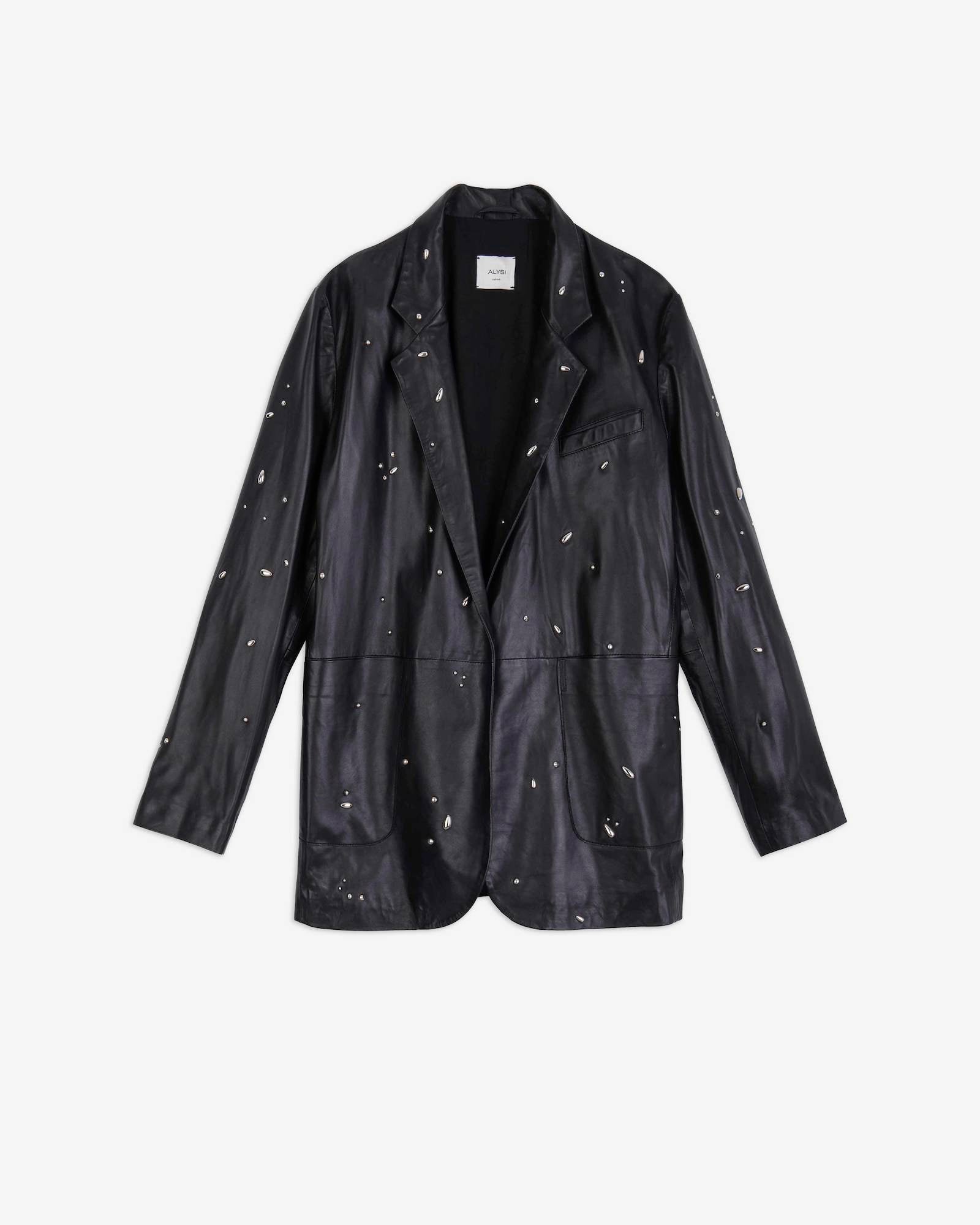BLAZER IN PELLE CON APPLICAZIONI