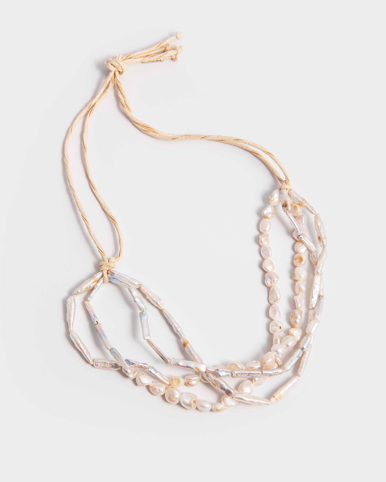 COLLANA FILE DI PERLE IRREGOLARI