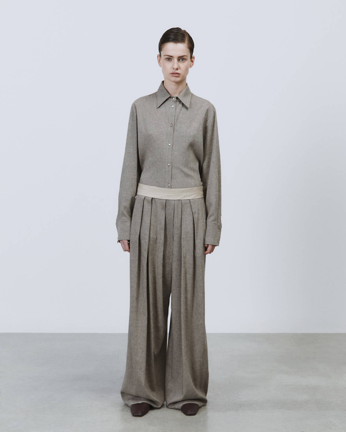 PANTALONE SARTORIALE A PIEGHE FLANELLA
