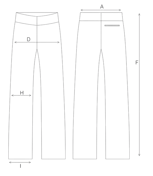 Guida misure PANTALONE IN LANA A PORTAFOGLIO