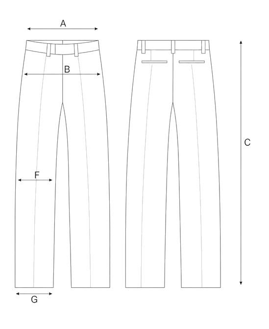 Guida misure PANTALONE WIDE LEG IN VELLUTO