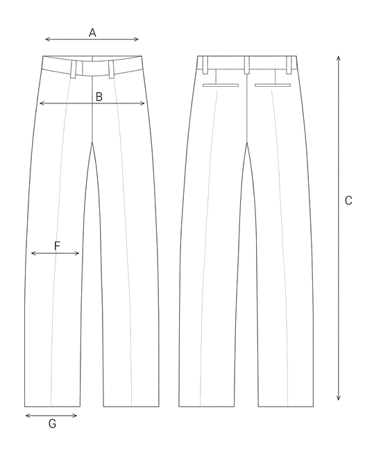 Guida misure PANTALONE GYM IN LANA