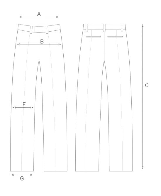 Guida misure PANTALONE STILE PIGIAMA IN VELLUTO
