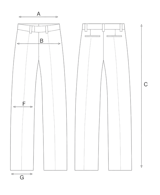 Guida misure PANTALONE AMPIO STRETCH