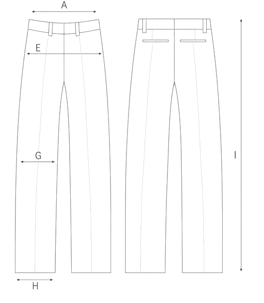 Guida misure PANTALONE IN FLANELLA RICAMATO
