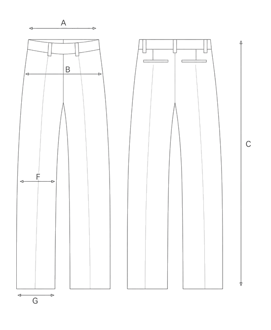 Guida misure PANTALONE WIDE LEG  A QUADRI