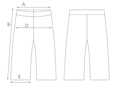 Guida misure BERMUDA VELLUTO CRINKLE