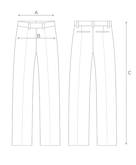 Guida misure PANTALONE CARGO IN LANA