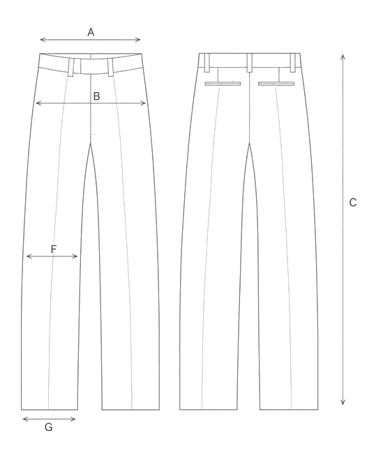Guida misure PANTALONE GAUCHO IN LANA