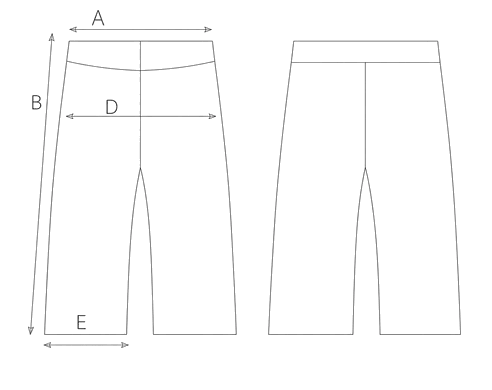 Guida misure BERMUDA FLANELLA E LUREX