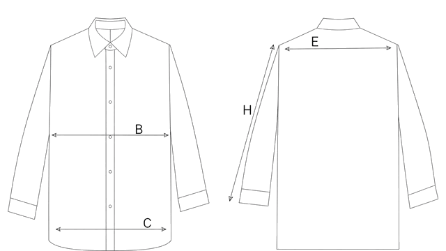 Guida misure CAMICIA IN ORGANZA DI LANA
