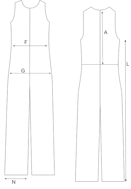 Guida misure JUMPSUIT IN LANA