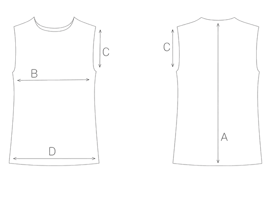 Guida misure TOP COLLO ALTO COMBINATO