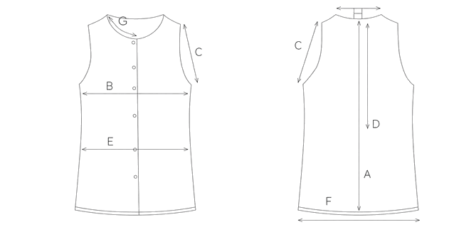 Guida misure GILET SLIM GESSATO
